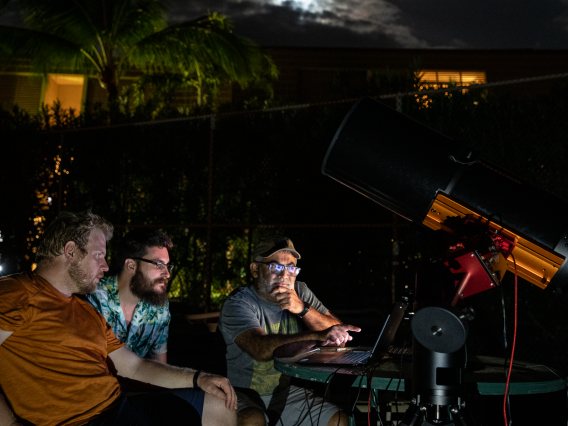 The UArizona teamled by Vishnu Reddy observes the separation of the OSIRIS-REx sample return capsule from the spacecraft from Kihei, Hawaii, on September 24, 2023. 