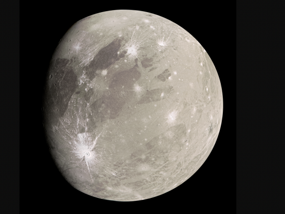 Jupiter&#039;s moon Ganymede photographed by the Juno spacecraft in 2021